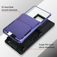 thumbnail image 3 of Dteck Wallet Case for Samsung Galaxy S22 Ultra Case with 4-Card Credit Card Holder Slot Shockproof Cover Hybrid Heavy Duty Protection Armor Phone Case for Galaxy S22 Ultra 5G, Purple, 3 of 5