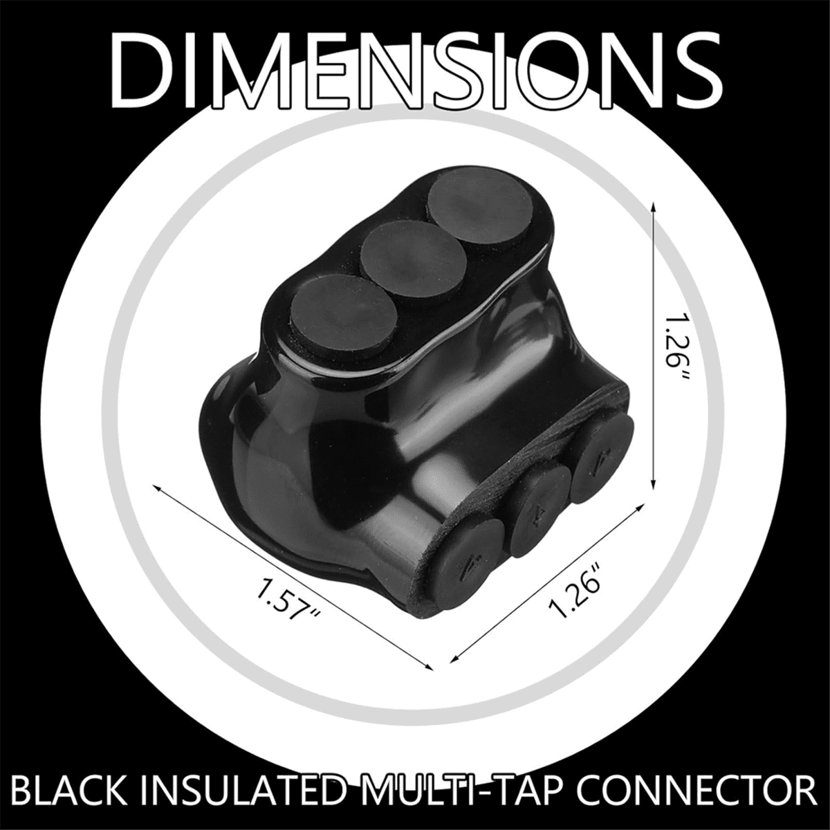 5 Pcs Black Insulated Multi Cable Connector, 3 Ports Electric Wire Connectors and Soldering Lugs,Cable Splicers 14-4AWG