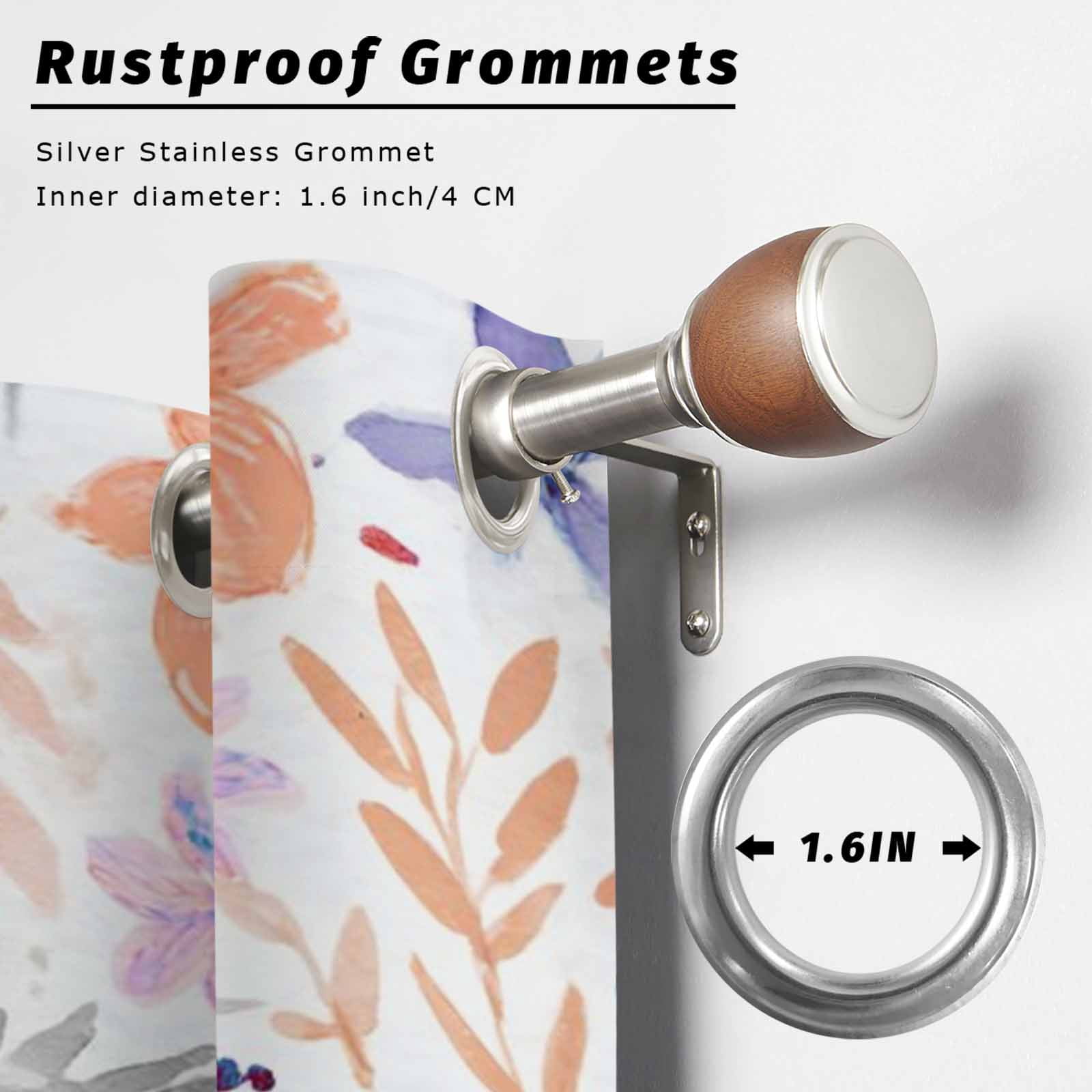 Blue Pink Floral Outdoor Curtains for Patio, Boho Light Blue Pink Flowers Leaf Sunshade Privacy Drapes Grommet Waterproof Outside Curtains for Porch/Cabana/Balcony 54"x 108", 1 Panel