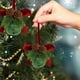 thumbnail image 5 of Adorno de campanas de hierro para árbol de Navidad | Lazo de terciopelo rojo | Decoración festiva de las fiestas | Metal duradero, sonido nítido, colgado sin complicaciones | 3,5 pulgadas | Detalles, 5 of 6