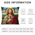 thumbnail image 5 of COMIO  Jesus Decorative Throw Pillow Cover Case,Stained Glass Window Depicting Sacred Heart of Jesus Outdoor Pillow Cases Cushion Covers for Sofa Couch Bed Light Blue, 5 of 5