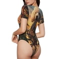 thumbnail image 3 of Lsque Flower Field Poodle Women's Crew Neck Short Sleeve Bodysuit Basic T Shirts Tops Onesie Adult Cute Pajama-Small, 3 of 8