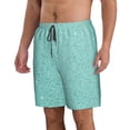 thumbnail image 2 of Zufioo Teal Turquoise Glitter for Men's Casual Beach Shorts, Sports Fitness Quick-drying Drawstring Shorts with Pockets for Home Wear-X-Large, 2 of 6