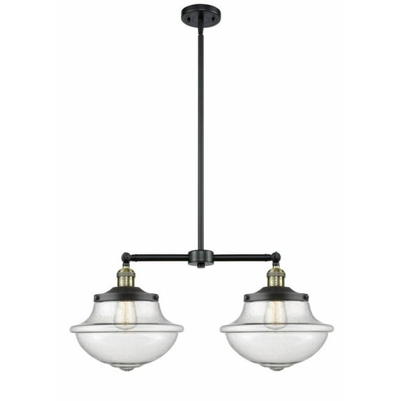 Innovations 209-BAB-G544-LED Large Oxford 2 Light Chandelier part of the Franklin Restoration Collection, Black Antique Brass