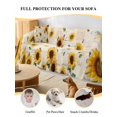 thumbnail image 4 of Vintage Sunflowers Couch Cover for Dogs, Elegant Pastoral Watercolor Botanical Washable Sofa Covers Slipcover for Pets Dogs Futon Cover, Couch Recliner Covers, Oversized Chair Slipcover 71"x91", 4 of 9