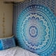 HEVIRGO Mandala Bohème Tapis de Yoga Serviette de Plage Couverture Tapisserie Murale Indienne, Bleu 150x150cm – image 2 sur 10