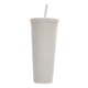 thumbnail image 1 of Vaso de agua de gran capacidad de 710ML/24OZ, vaso mate completamente tachonado, vaso de plástico re Tomshoo  Blanco, 1 of 7