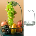 thumbnail image 4 of Iron Fruit Basket Bowl Countertop Banana Hanger storage fruit hammock Storage Green Large, 4 of 9