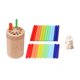 thumbnail image 2 of Vaso para clasificar colores con palitos, juguetes educativos sensoriales, cilíndricos para niños 24 piezas de palitos, 2 of 9