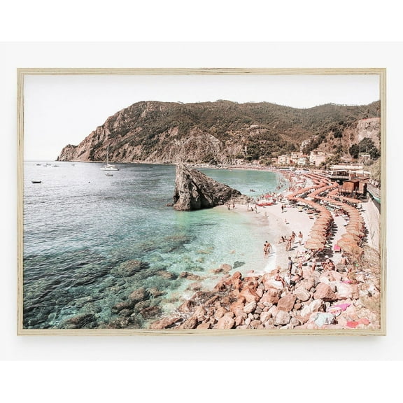 Italy Beach Print, Cinque Terre Wall Art, Horizontal Beach Print, Italian Landscape Art Print, Travel Poster Wall Art, Modern Wall Decor, 8x12 UNFRAMED