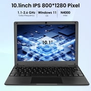 Portable Mini 10.1inch Education Laptop Computer, Windows11 Netbook, Intel Celeron N4000 CPU 8GB RAM 250GB SSD HD IPS Screen, Laptop Computer for Learning, Office Work