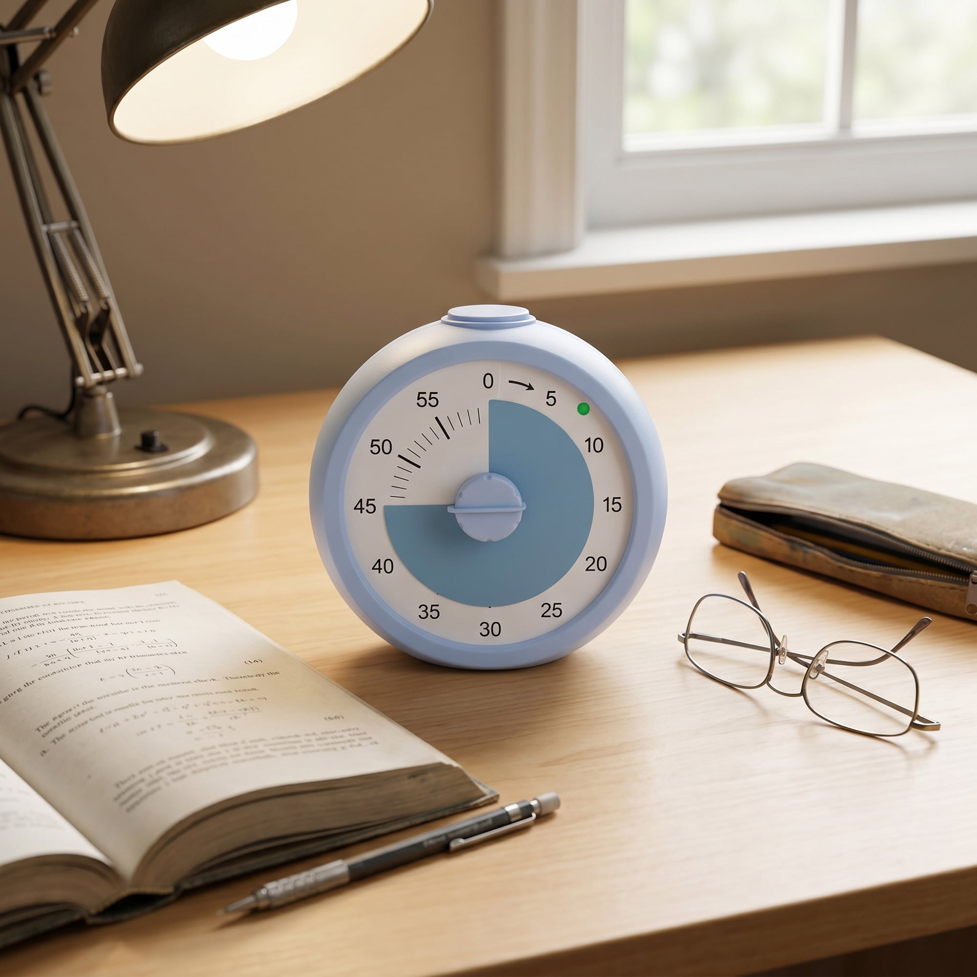 Unique Bargains Simple 60 Minute Timer Digital Visual Timer for Students Blue Circle