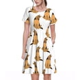 thumbnail image 1 of Honeii Robe à Manches Courtes Imprimé Berger Allemand pour Femmes, Robe Décontractée Confortable, Mélange de Polyester Spandex Doux, Tenue Quotidienne Élégante pour l'Été, Parfaite pour les Voyages et les Vacances, 1 of 6