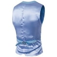thumbnail image 4 of IYTR Men's Single Breasted Suit Vest Solid Color Sleeveless Jacket Button-up V Neck Coat Slimming Suit Jackets Top with Pocket Light Blue XXXL, 4 of 4