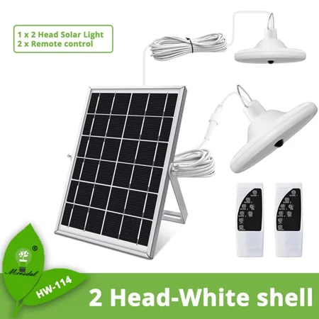 

Double-Headed Solar Chandelier Waterproof Large Capacity Outdoor/Indoor Solar Lamp Is Suitable for Courtyard Garage Etc.