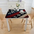 thumbnail image 3 of nygtbtfer Black Red Stripe and Firemen Table ,Fitted Tablecloth for Table Washable Elastic Stretch Patio Tablecloths,Retro USA Flag Wood Grain Table Cloth for Cocktail Wedding, 3 of 7