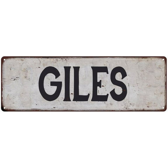 GILES Vintage Look Rustic Chic Metal Sign 8x24 108240036326