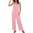 thumbnail image 2 of Sentmoon Womens Rompers Dressy Sleeveless Crew Neck Jump Suits for Womens Solid Color Pleated Regular Fit Summer Outfits for Concert and Rave S-2XL, 2 of 6