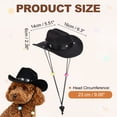 thumbnail image 2 of Uxcell Dog Cowboy Hat, Mini Cowboy Hat for Pet with Chin Strap Adjustable Cosplay Cap Star Decor, (Black, M), Intended for Dogs and Cats / Halloween Costume / Party Decoration, 2 of 7