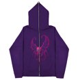 thumbnail image 4 of Sudaderas informales con estampado de calavera Y2k para hombre y mujer, sudaderas con capucha góticas para parejas, sudadera con cremallera de talla grande Harajuku Y2k, 4 of 5