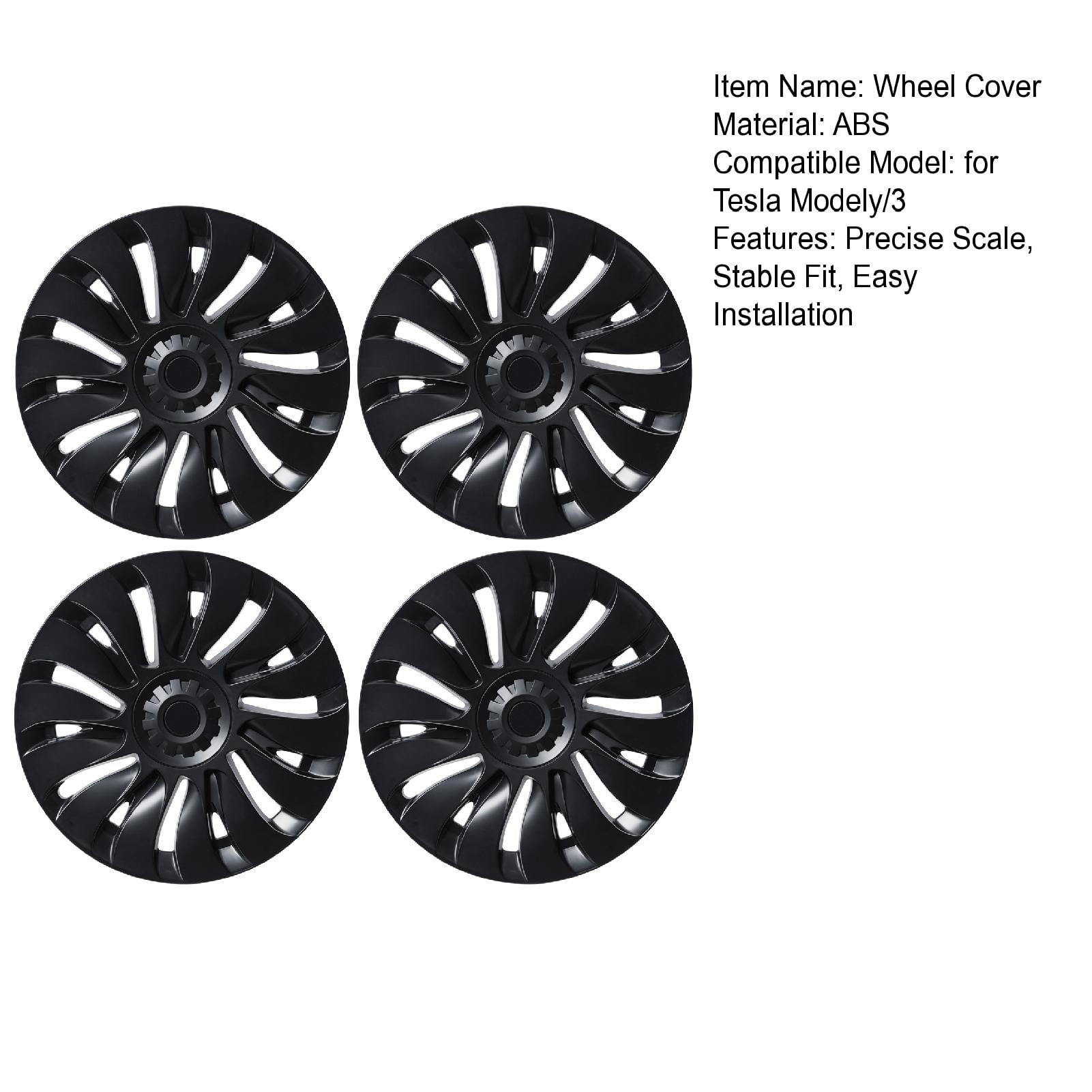 StarBay 19 Inches Set Of 4 Tesla Model Y Automotive Hub Caps Wheel Cover Hubcap Modified Wheel Cover Replacement Wheel Sleeve Rim Cover, Stable Fit