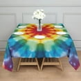 thumbnail image 3 of Tie Dye Soft Petal Ring Pattern Square Tablecloth,Waterproof Square Table Cover,Wipeable Spillproof Washable Table Cover for Home Kitchen Party Decor 60"x60"(152x152cm), 3 of 6
