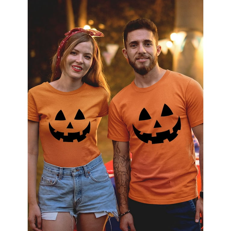 Halloween Spooky T-Shirt Haunted Jack-o'-Lantern House Orange Cotton Nice  Mens L