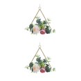 thumbnail image 4 of maskred Realistic Artificial Flower Hoop Indoor And Outdoor Wide Application Metal Ring Hoop Wreath Garland Artificial Roses Y892trilateral 2Set, 4 of 6