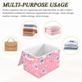 thumbnail image 6 of Yayeee Collapsible Cube Storage Bin with Lid Fabric Closet Decorative Basket with Handles, Love Connection, 6 of 7