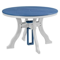 American Furniture Classics Dining Height Round Table in Blue with a White Base