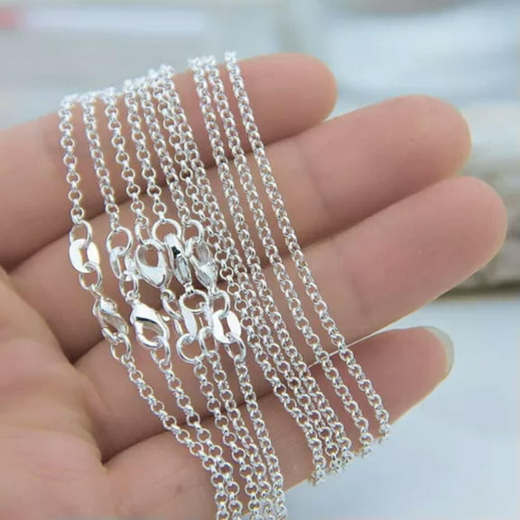 GKNET Wholesale Silvery/Golden Figaro Snake Chain Necklace 16''-30'' for Men Women-5Pcs Peal Chain-28