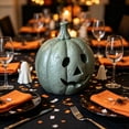 thumbnail image 6 of Resin Pumpkin Ornament with Candle, Fall Halloween Thanksgiving Tabletop Decoration, Holiday Decor for Mantel Shelf Table Centerpiece, 6 of 6