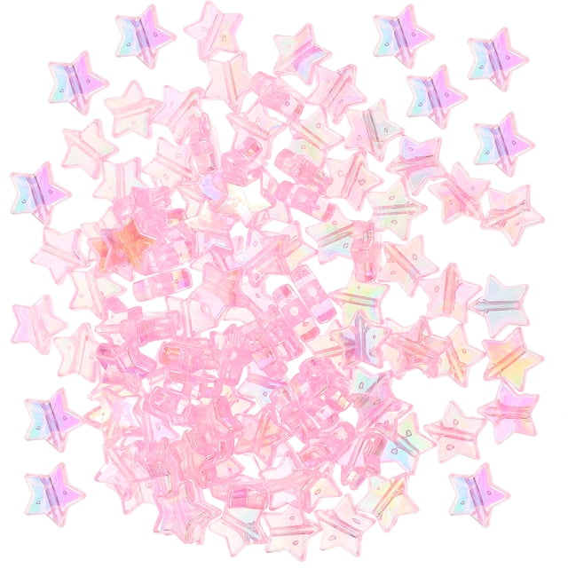 Miangastore Stars Beads Pink Acrylic 300Pcs