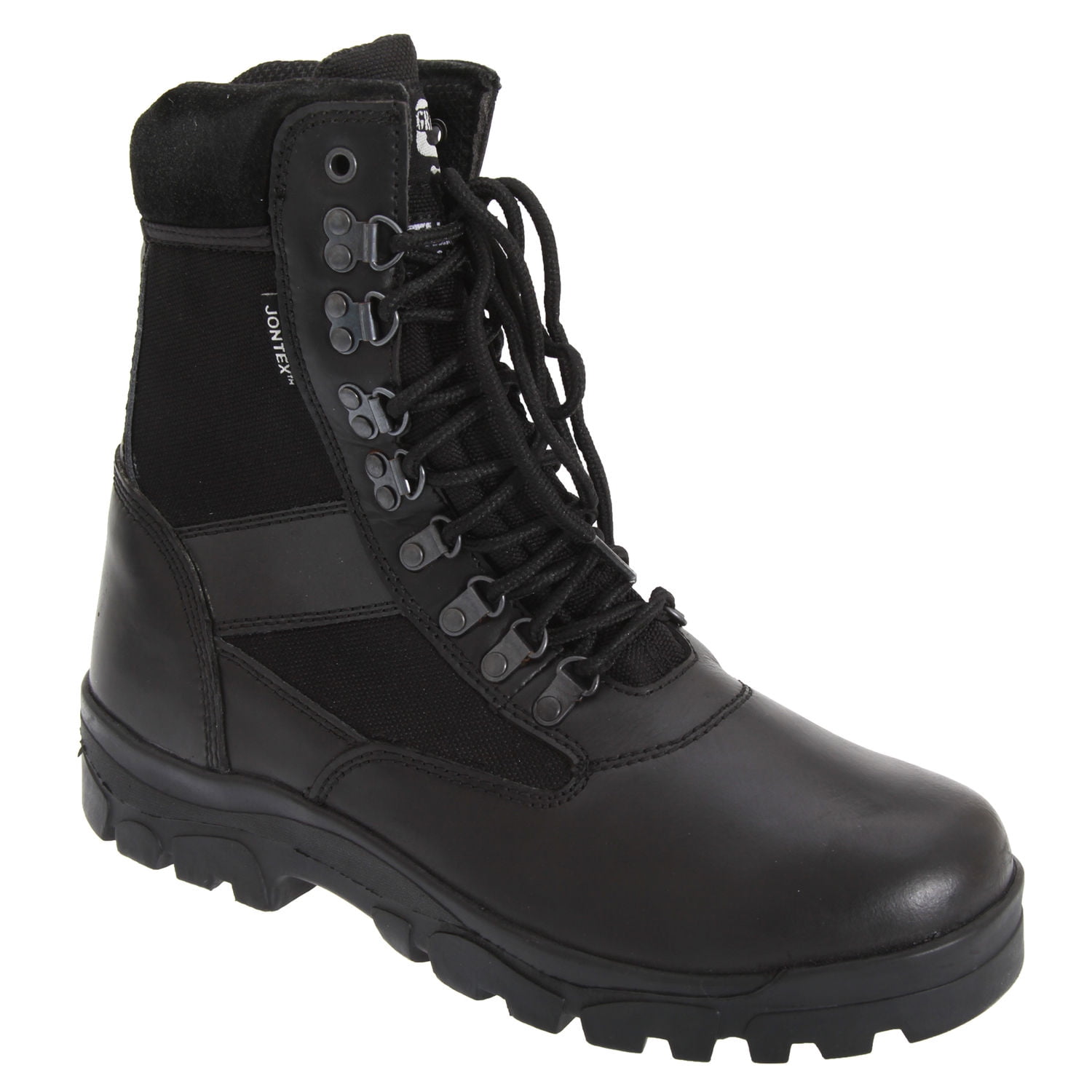 NEW TRIPLES casual leather mercer boot in black Mercer Zip Combat Boot | Women main image 2