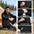 thumbnail image 5 of Muvtei Men's Hooded Softshell Jacket Fleece Lined Waterproof Hooded Soft Lightweight Windbreaker Shell Jacket Outdoor Hiking Rain Jacket Black-L, 5 of 12