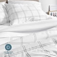 thumbnail image 5 of Bare Home Luxury Duvet Cover and Sham Set - Premium 1800 Collection - Ultra-Soft - Queen, Modern Plaid - White/Gray, 3-Pieces, 5 of 8
