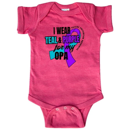 

Inktastic Suicide Prevention I Wear Teal and Purple for My Opa Gift Baby Boy or Baby Girl Bodysuit