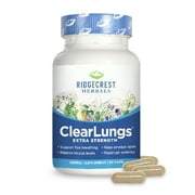 RidgeCrest Herbals ClearLungs Extra Strength, Daily Health Supplement, Natural Lung and Nasal Wellness Formula for Bronchial, Respiratory, Immune, Sinus, and Mucus Support (60 Capsules, 30 Servings)