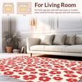 thumbnail image 2 of ODIKA 2'x3' Machine Washable Non-Slip Area Rug, Whimsical Cheetah Spots A Playful Abstract High Traffic Rug, Red, 323784, 2 of 7