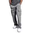 thumbnail image 2 of FOCUSNORM Men Solid Color Sweatpants, Casual Style Cargo Pants with Big yards, 2 of 7
