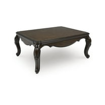 Signature Design by Ashley Maylee Coffee Table with Dark Brown Finish and Cabriole Legs