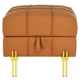 thumbnail image 5 of 22 inches Pet Friendly Leather | Orange Ottoman for Entryway Storage, 5 of 6