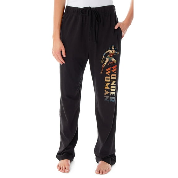 DC Womens' Wonder Woman Classic Comic Design Logo Sleep Pajama Pants