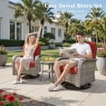 thumbnail image 4 of Ovios 9 Pieces Outdoor Patio Sectional Furniture with 54" Gas Propane Fire Pit Table All-Weather Rattan Wicker Conversation Set with Swivel Glider Rocking Chair for Backyard, 4 of 10