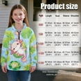 thumbnail image 7 of Uourmeti Water Cartoon Axolotl Frog Youth Girls Summer Sweatshirt Quarter Zip Up Pullover Lightweight Comfy Casual Loose Top for Cool evenings Athletic Size 9-10, 7 of 7