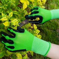 Gardening Gloves for Women and Men, Bamboo Working Gloves Touchscreen, Grippy Nitrile Rubber Coated Work Gloves, Green/Black, Large Size