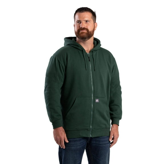 Berne Men's Heritage Thermal-Lined Full-Zip Hooded Sweatshirt, X-Large Regular, Green