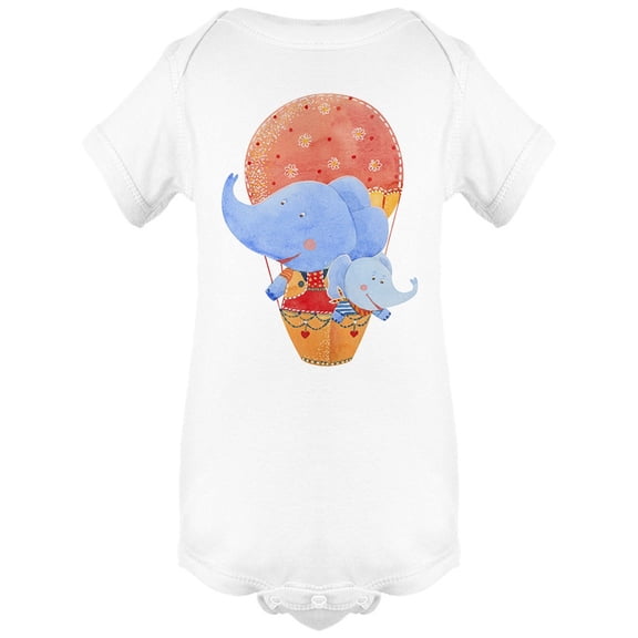 Elephants On Hot Air Balloon Bodysuit Infant -Image by Shutterstock, Newborn