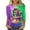 #271-Multicolor, variant on Craaazy Women's Mardi Gras Mask Prints 3/4 Sleeve Loose Crew Neck Sweatshirts Gifts