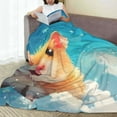 thumbnail image 6 of Salouo Cloud Cute Hamster Print Bed Blankets,Flannel Blanket Comfortable Air Conditioning Blanket Lightweight Blanket for Sofa Bed Travel & Couch -80"x60", 6 of 8